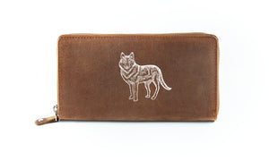The Clutch - Antique Brown (White Print)
