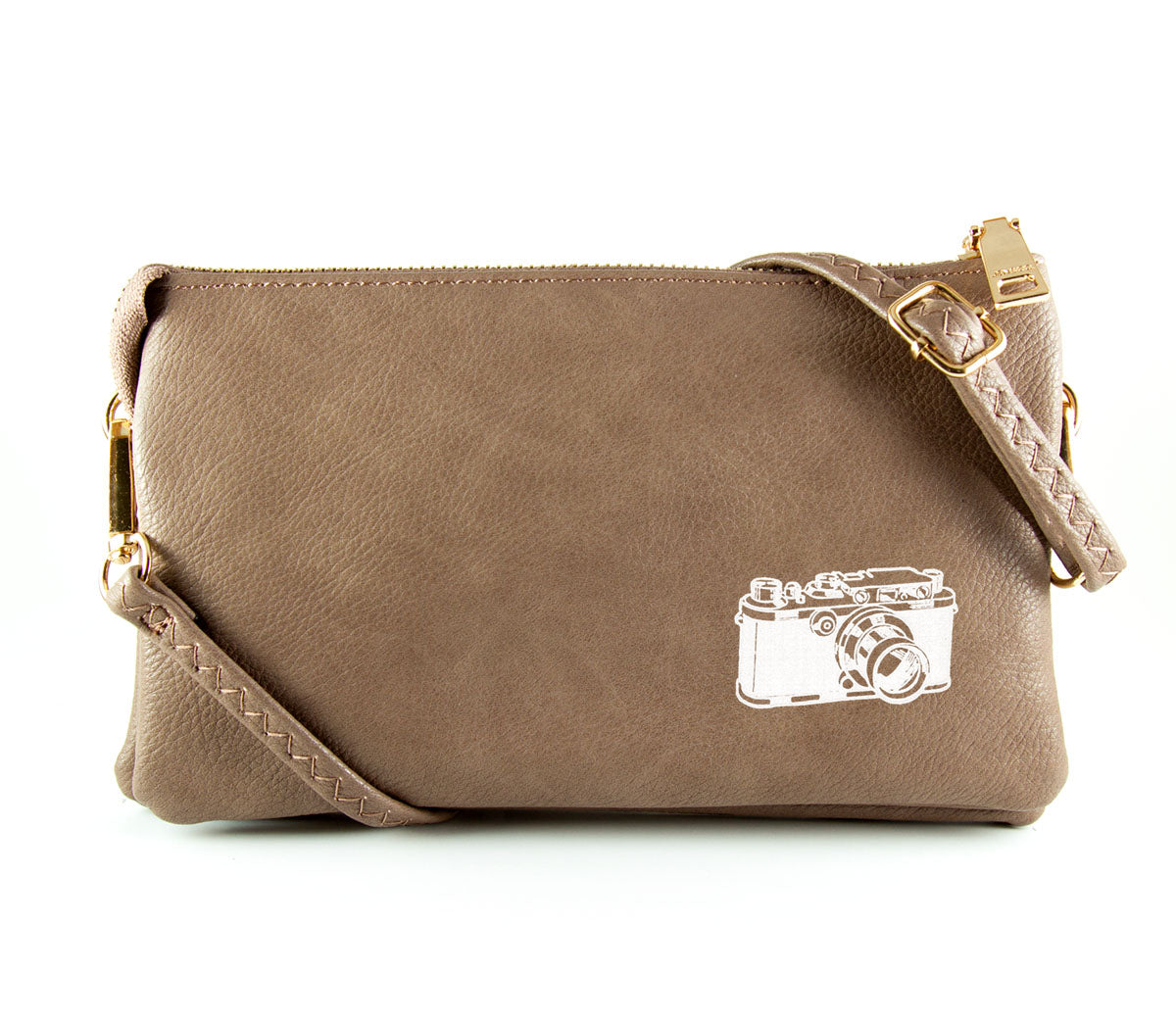 The Convertible - Taupe (White Print)